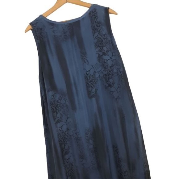 Blue Silk Blend Assymetrical Dress Size Medium - Picture 9 of 12
